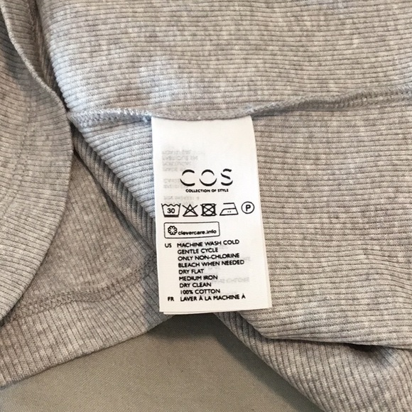 Sold NWOT. COS Grey Ribbed Long Sleeve - Picture 6 of 7